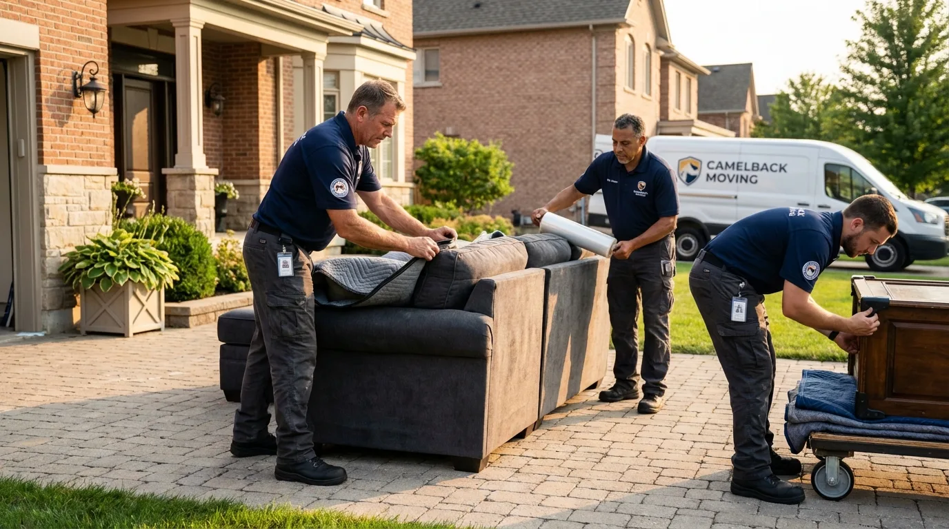 Large estate moving crew wrapping furniture in Lebanon, IL